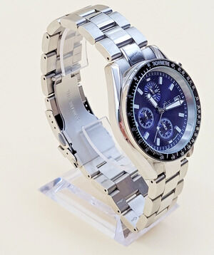EON 1962 Men’s Chronograph Watch Blue Sunray Dial, Stainless Steel, Quartz VTG